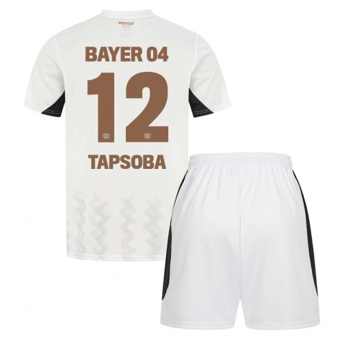 Dres Bayer Leverkusen Edmond Tapsoba #12 Gostujuci za djecu 2024-25 Kratak Rukav (+ kratke hlače)